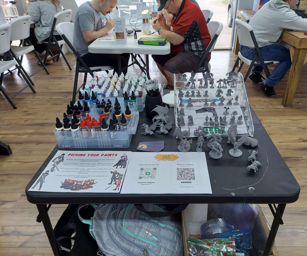 Setting up! We loved hanging out with everyone!